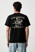 Alpha Industries tricou pentru bărbați din bumbac Noseart Backprint negru 268529