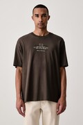 G-Star tričko pánske bavlnené Multi text relaxed r t hnedé D30098-336