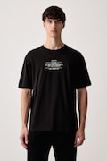 G-Star T-shirt męski bawełniany Multi text relaxed r t czarny D30098-336