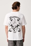 Puma T-shirt oversize męski bawełniany biały 636763