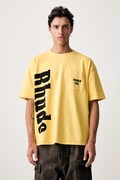 RHUDE T-shirt bawełniany męski żółty RHPF26TT13012