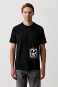 Karl Lagerfeld Jeans T-shirt męski z bawełną czarny B3M17029