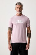 Karl Lagerfeld T-shirt męski bawełniany z elastanem różowy 563235.755780