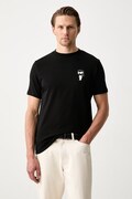 Karl Lagerfeld T-shirt męski bawełniany z elastanem czarny 563235.755048