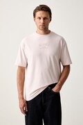 Karl Lagerfeld t-shirt ανδρικό βαμβακερό με ελαστάν ροζ 563221.755138
