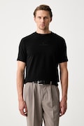 Karl Lagerfeld T-shirt basic męski bawełniany z elastanem czarny 563221.755047