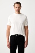 Karl Lagerfeld T-shirt męski bawełniany z elastanem beżowy 563221.755045