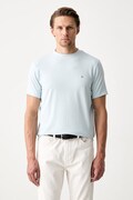Karl Lagerfeld T-shirt męski bawełniany z elastanem niebieski 563221.755045