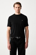 Karl Lagerfeld T-shirt męski bawełniany z elastanem czarny 563221.755045