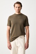 Karl Lagerfeld T-shirt basic męski bawełniany z elastanem zielony 563221.755042