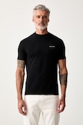 Karl Lagerfeld T-shirt basic męski bawełniany z elastanem czarny 563221.755042