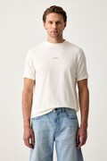 Karl Lagerfeld T-shirt męski bawełniany z elastanem beżowy 563221.755037