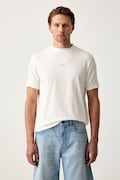 Karl Lagerfeld T-shirt męski bawełniany z elastanem beżowy 563221.755037