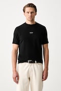 Karl Lagerfeld T-shirt męski bawełniany z elastanem czarny 563221.755037