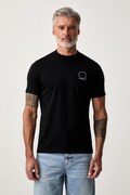 Karl Lagerfeld T-shirt męski bawełniany czarny 563224.755026