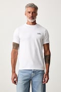 Karl Lagerfeld T-shirt męski bawełniany z elastanem biały 563235.755781