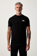 Karl Lagerfeld T-shirt męski bawełniany z elastanem czarny 563235.755781