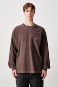 Carhartt WIP L/S Loose Pocket longsleeve męski bawełniany brązowy I036862