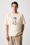 Drôle de Monsieur Iris t-shirt cotton Men's beige L-TS331-CO248