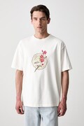 Drôle de Monsieur Porcelaine T-shirt bawełniany męski beżowy L-TS329-CO248
