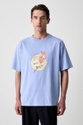 Drôle de Monsieur Porcelaine T-shirt bawełniany męski niebieski L-TS329-CO248