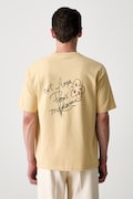 Drôle de Monsieur T-shirt męski bawełniany Esquisse Slogan beżowy L-TS188-CO248