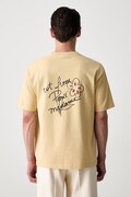 Drôle de Monsieur Esquisse Slogan T-shirt bawełniany męski beżowy L-TS188-CO248