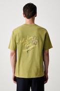 Drôle de Monsieur T-shirt męski bawełniany Esquisse Slogan zielony L-TS188-CO248