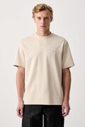 PS Paul Smith T-shirt męski bawełniany z elastanem beżowy M2R-965X-W22560
