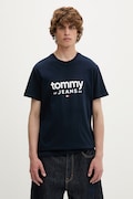 Tommy Jeans t-shirt ανδρικό βαμβακερό σκούρο μπλε DM0DM23376