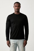 BOSS longsleeve męski bawełniany H-Tenison czarny 50565601