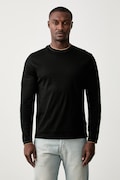 BOSS longsleeve męski bawełniany H-Tenison czarny 50565601