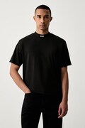 BOSS Green tričko pánské bavlněné s elastanem Tee Collar černé 50562120
