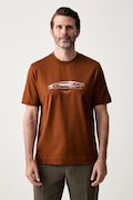 BOSS T-shirt męski bawełniany BOSS x Aston Martin brązowy 50570435