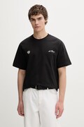 Les Deux T-shirt męski bawełniany czarny 1001976
