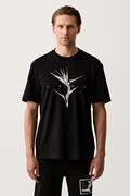 HUGO t-shirt ανδρικό βαμβακερό Darise μαύρο 50563436