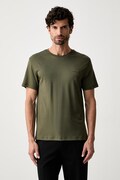 Calvin Klein T-shirt męski bawełniany zielony LV04LG222G