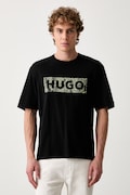 HUGO Blue T-shirt męski bawełniany Nerpient czarny 50566041