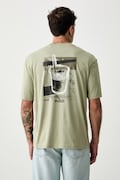 HUGO Blue T-shirt męski bawełniany Nurobos zielony 50566027
