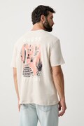 Guess T-shirt swetrowy męski bawełniany beżowy M6YI39 K4225