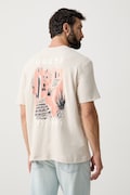 Guess T-shirt swetrowy męski bawełniany beżowy M6YI39 K4225