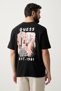 Guess T-shirt swetrowy męski bawełniany czarny M6YI39 K4225
