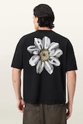 AllSaints T-shirt oversize męski bawełniany PETALS czarny M062PE