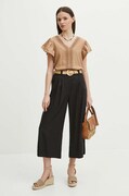 Medicine spodnie damskie kolor czarny fason culottes high waist