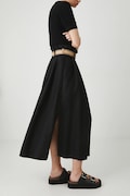 Spódnica damska maxi z paskiem z lyocellu kolor czarny