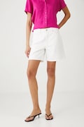 Medicine szorty jeansowe bawełniane kolor biały gładkie medium waist