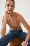 Medicine tricou culoarea bej, cu turtleneck