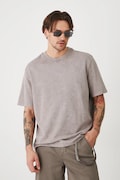 Bavlněné tričko pánské se sepraným efektem šedá barva