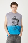 T-shirt bawełniany męski bez rękawów kolor multicolor