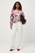 Medicine bluzka damska z wiskozy biała w kwiaty